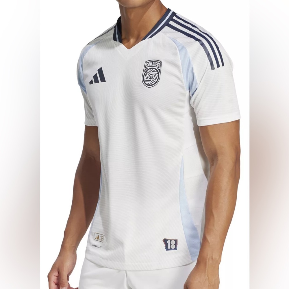 New Men’s adidas MLS San Diego FC 25/26 Away Authentic Jersey White Small